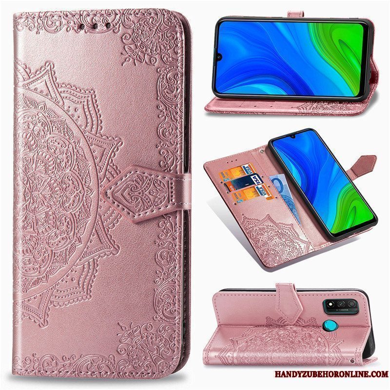 Etui Huawei P Smart 2020 Læder Hængende Ornamenter Prægning, Cover Huawei P Smart 2020 Folio Telefonsort