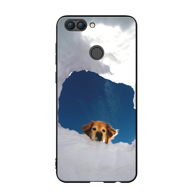 Etui Huawei P Smart Beskyttelse Mørkeblå Sort, Cover Huawei P Smart Blød Telefonhund