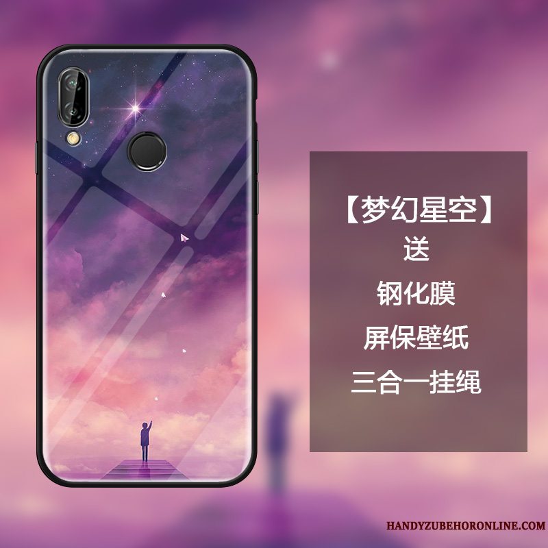 Etui Huawei P Smart+ Beskyttelse Spejl Glas, Cover Huawei P Smart+ Kreativ Hængende Ornamenter Anti-fald