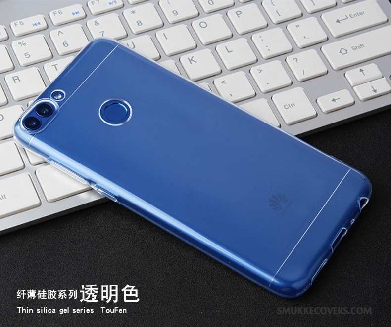 Etui Huawei P Smart Blød Anti-fald Gennemsigtig, Cover Huawei P Smart Beskyttelse Blå Telefon