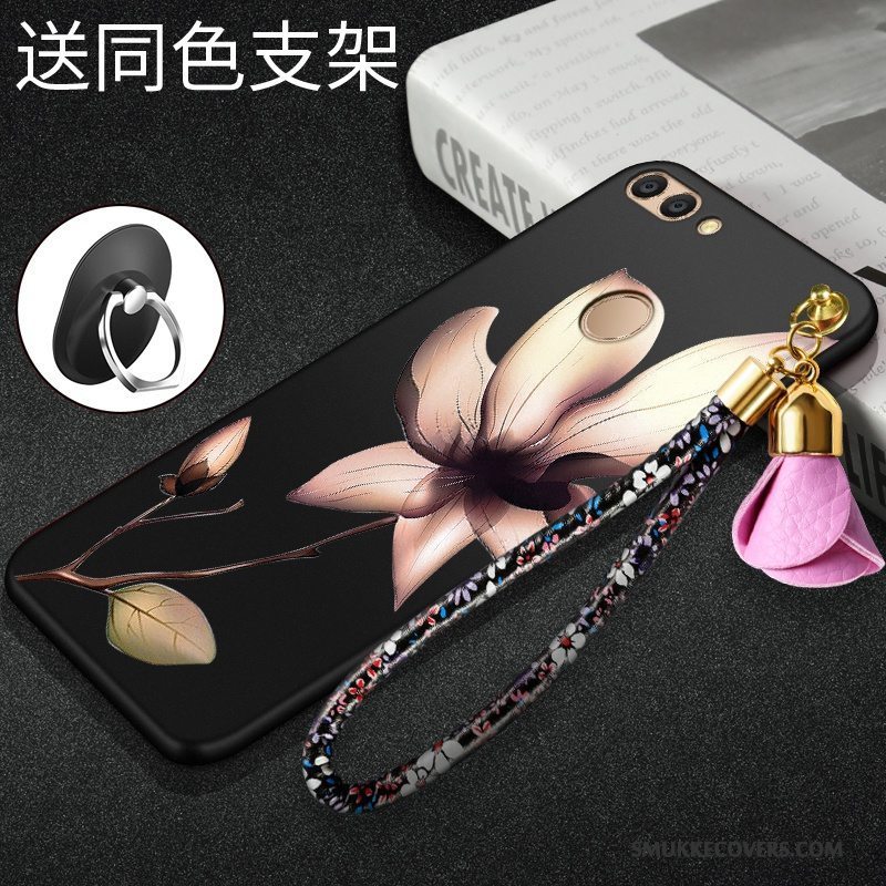 Etui Huawei P Smart Blød Rød Trend, Cover Huawei P Smart Silikone Anti-fald Nubuck