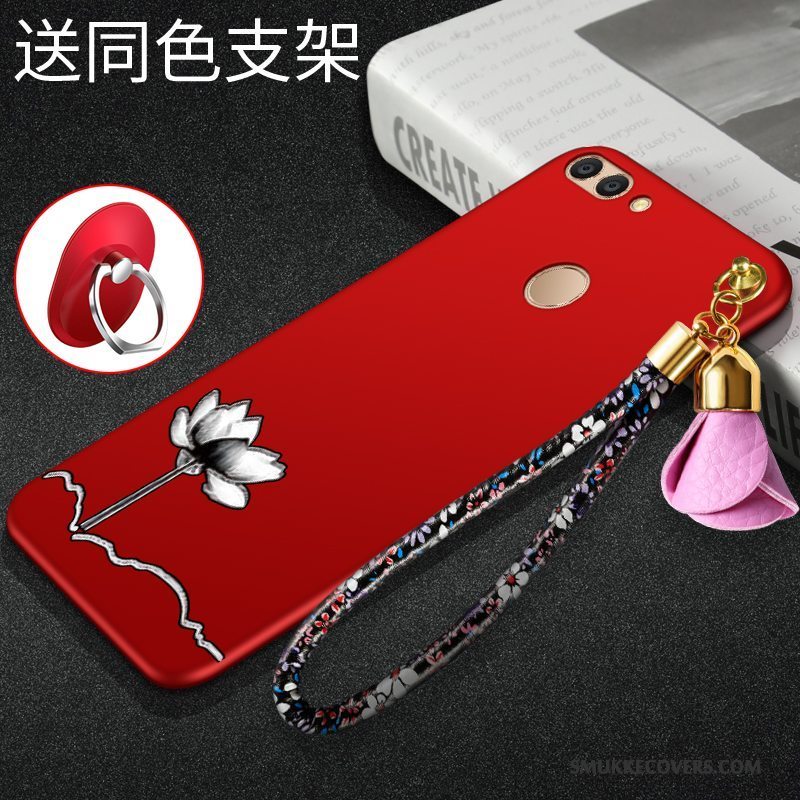 Etui Huawei P Smart Blød Rød Trend, Cover Huawei P Smart Silikone Anti-fald Nubuck