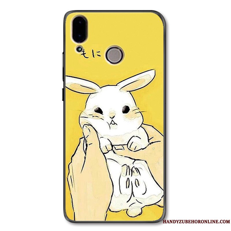 Etui Huawei P Smart+ Cartoon Hængende Ornamenter Kanin, Cover Huawei P Smart+ Silikone Smuk Gul