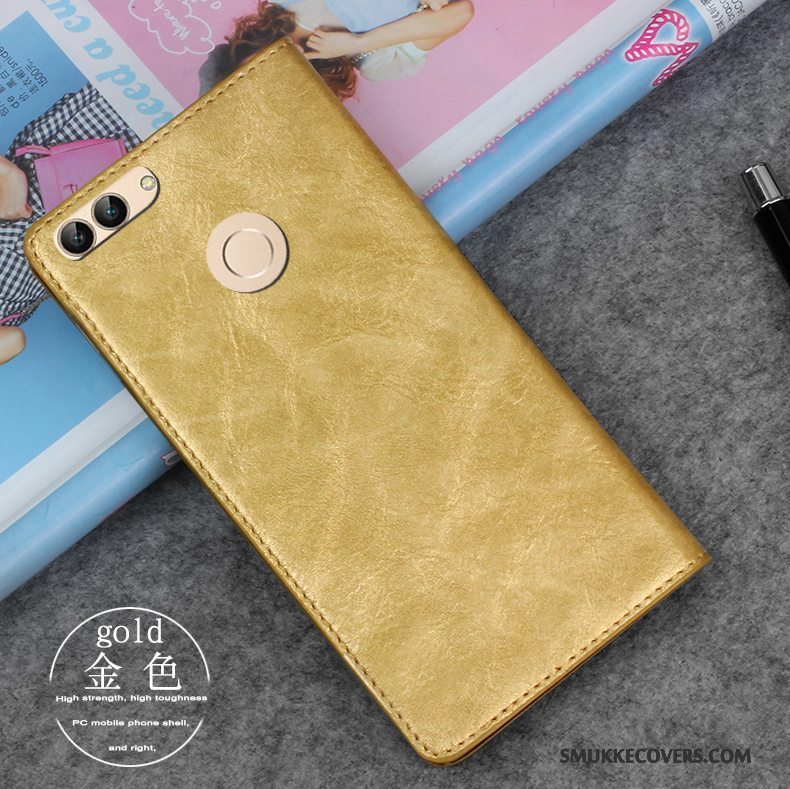 Etui Huawei P Smart Folio Anti-fald Business, Cover Huawei P Smart Beskyttelse Guld Telefon