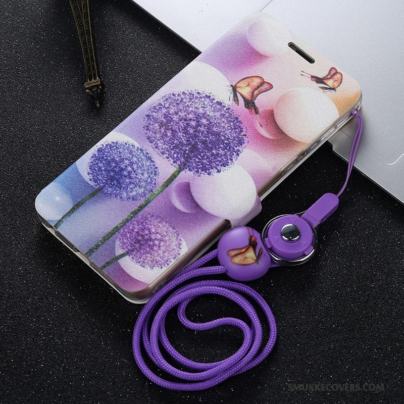 Etui Huawei P Smart Folio Lilla Telefon, Cover Huawei P Smart Læder Anti-fald