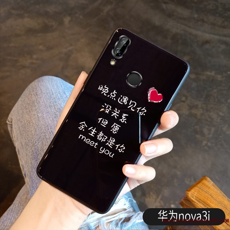 Etui Huawei P Smart+ Kreativ Elskeren Sort, Cover Huawei P Smart+ Beskyttelse Nat Trendy