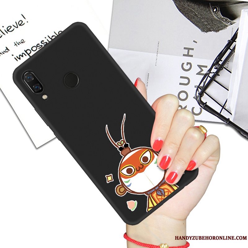 Etui Huawei P Smart+ Kreativ Trendy Sort, Cover Huawei P Smart+ Blød Telefonanti-fald