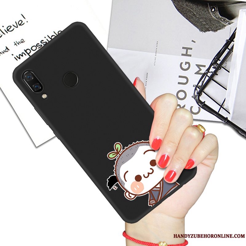 Etui Huawei P Smart+ Kreativ Trendy Sort, Cover Huawei P Smart+ Blød Telefonanti-fald