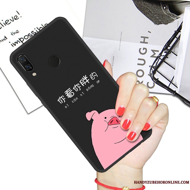 Etui Huawei P Smart+ Kreativ Trendy Sort, Cover Huawei P Smart+ Blød Telefonanti-fald