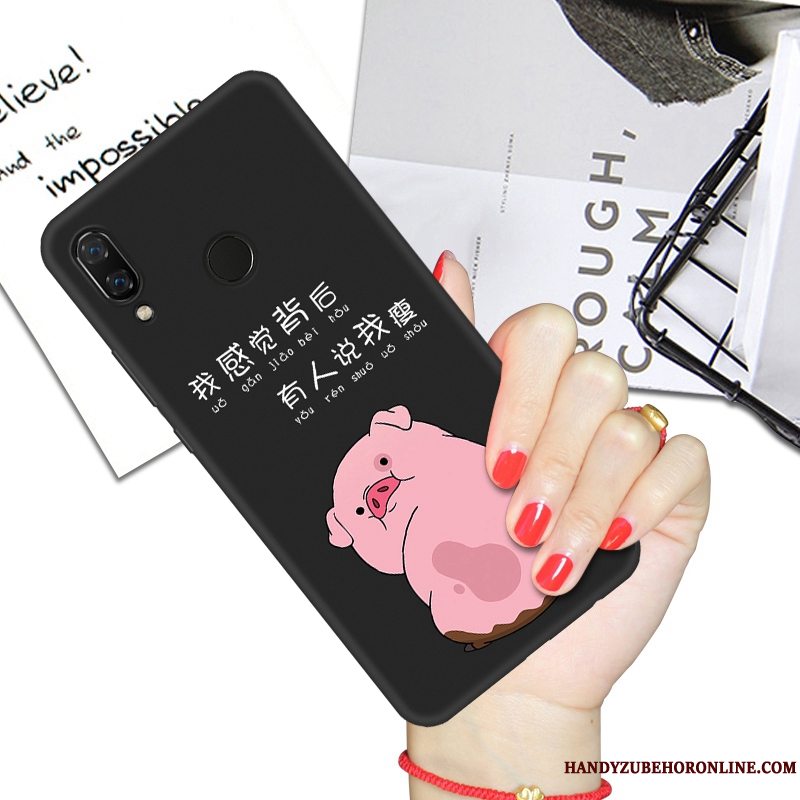 Etui Huawei P Smart+ Kreativ Trendy Sort, Cover Huawei P Smart+ Blød Telefonanti-fald