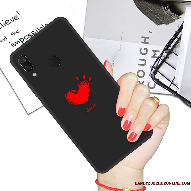 Etui Huawei P Smart+ Kreativ Trendy Sort, Cover Huawei P Smart+ Blød Telefonanti-fald