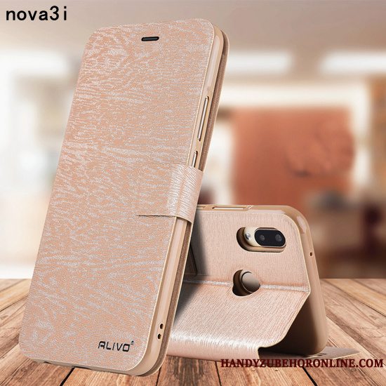 Etui Huawei P Smart+ Læder Af Personlighed Telefon, Cover Huawei P Smart+ Folio Anti-fald Nubuck