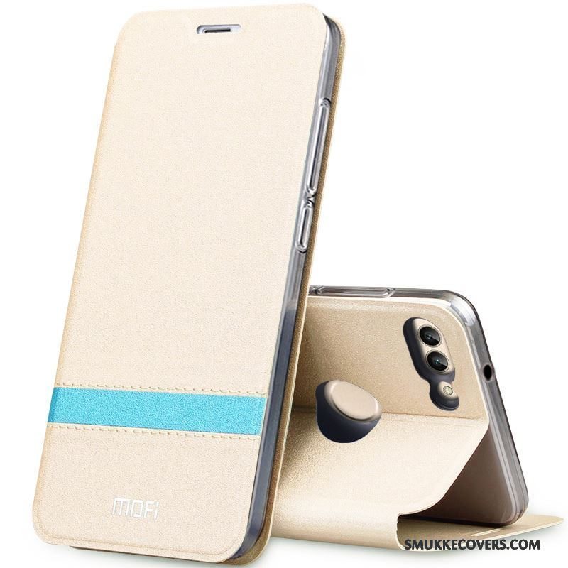 Etui Huawei P Smart Læder Anti-fald Telefon, Cover Huawei P Smart Beskyttelse Lyserød