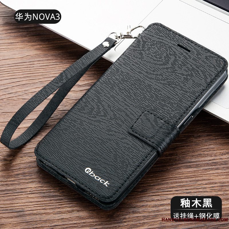 Etui Huawei P Smart+ Læder Blå Telefon, Cover Huawei P Smart+ Beskyttelse Anti-fald