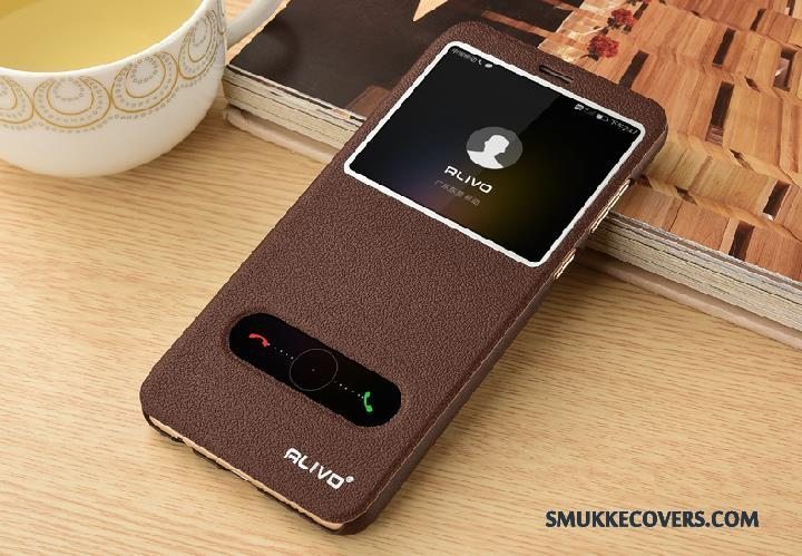 Etui Huawei P Smart Læder Guld Telefon, Cover Huawei P Smart Folio Ungdom