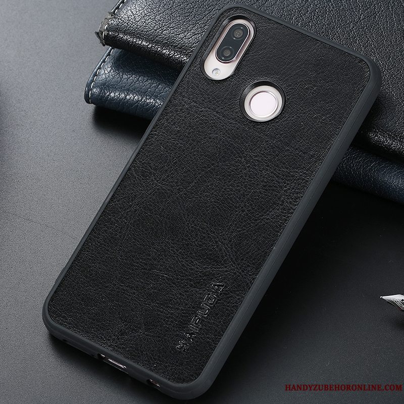 Etui Huawei P Smart+ Læder Ny Bagdæksel, Cover Huawei P Smart+ Tasker Lyserød Anti-fald