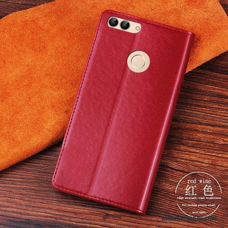 Etui Huawei P Smart Læder Orange Anti-fald, Cover Huawei P Smart Folio Telefon