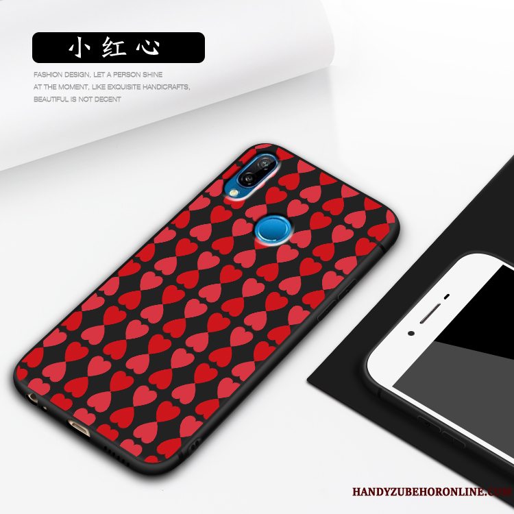 Etui Huawei P Smart+ Malet Telefonrød, Cover Huawei P Smart+ Blød