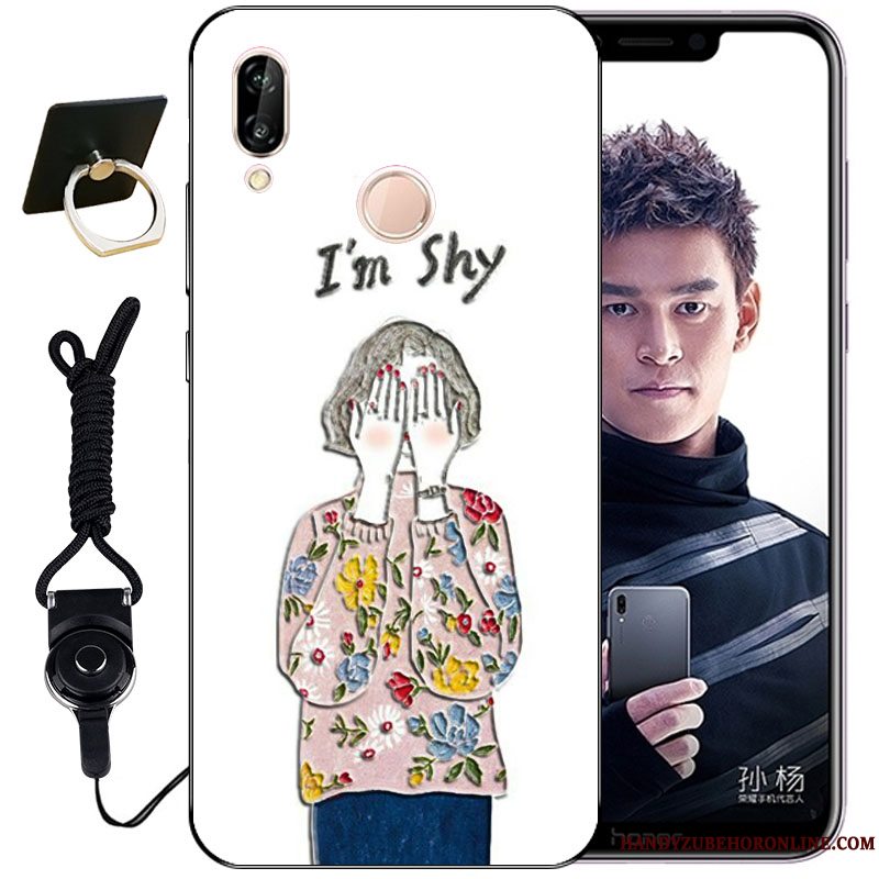 Etui Huawei P Smart+ Relief Anti-fald Nuttet, Cover Huawei P Smart+ Tasker Blå Telefon