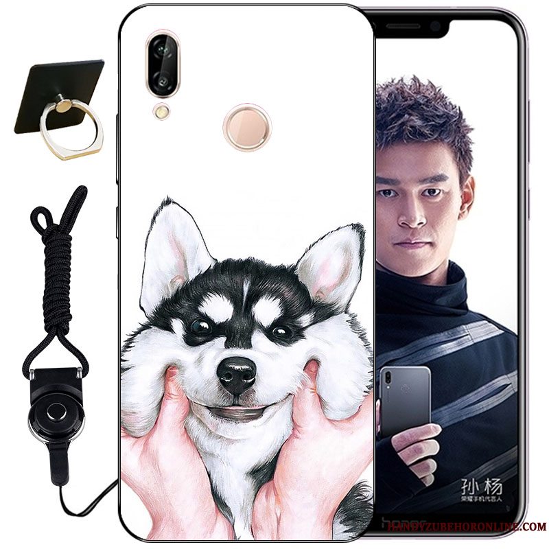 Etui Huawei P Smart+ Relief Anti-fald Nuttet, Cover Huawei P Smart+ Tasker Blå Telefon