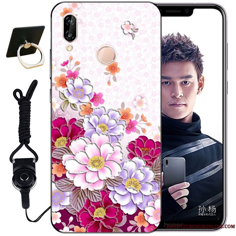 Etui Huawei P Smart+ Relief Anti-fald Nuttet, Cover Huawei P Smart+ Tasker Blå Telefon