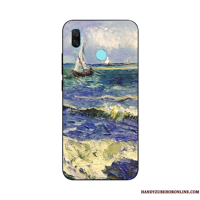 Etui Huawei P Smart+ Relief Hængende Ornamenter Telefon, Cover Huawei P Smart+ Beskyttelse Oliemaleri Europa