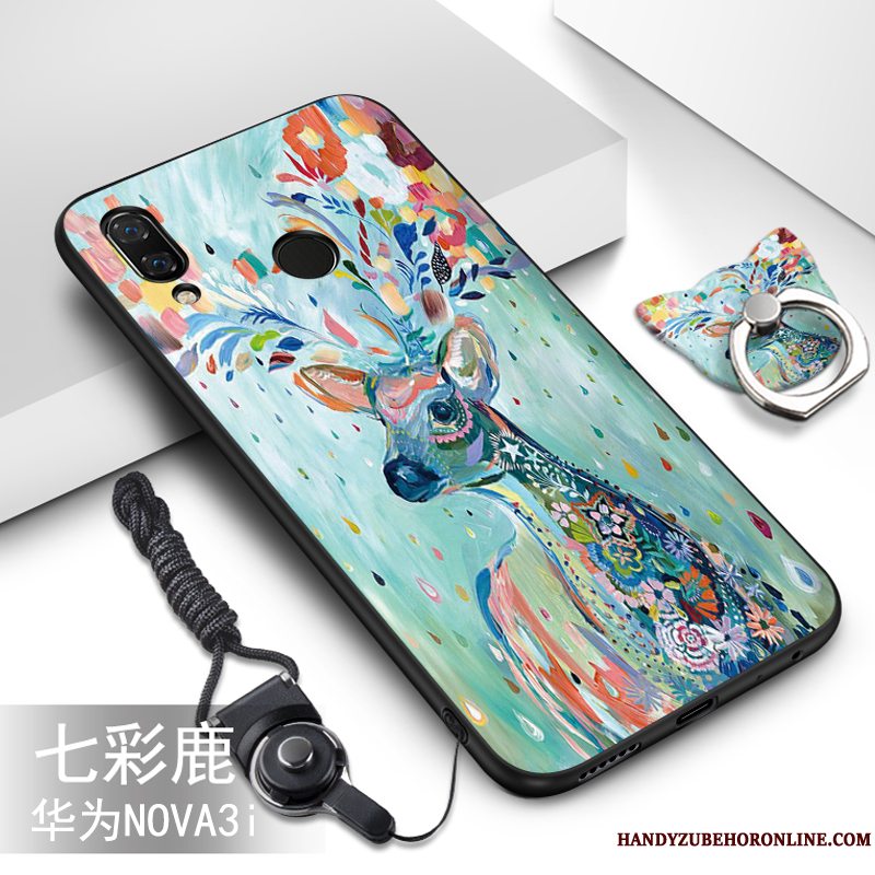 Etui Huawei P Smart+ Silikone Af Personlighed Telefon, Cover Huawei P Smart+ Kreativ Grå Hængende Ornamenter