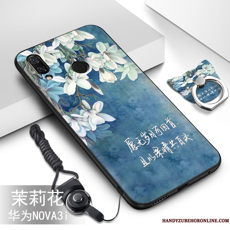 Etui Huawei P Smart+ Silikone Af Personlighed Telefon, Cover Huawei P Smart+ Kreativ Grå Hængende Ornamenter