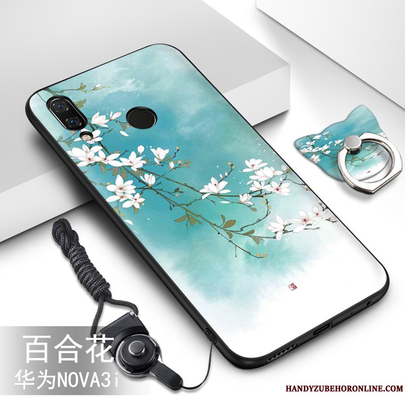 Etui Huawei P Smart+ Silikone Af Personlighed Telefon, Cover Huawei P Smart+ Kreativ Grå Hængende Ornamenter