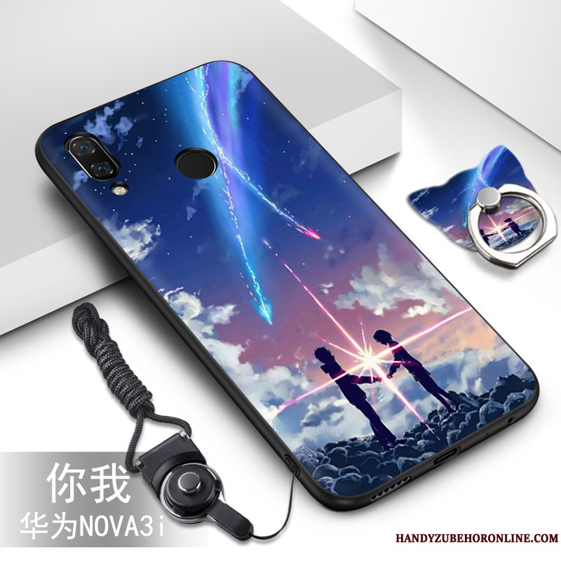 Etui Huawei P Smart+ Silikone Af Personlighed Telefon, Cover Huawei P Smart+ Kreativ Grå Hængende Ornamenter