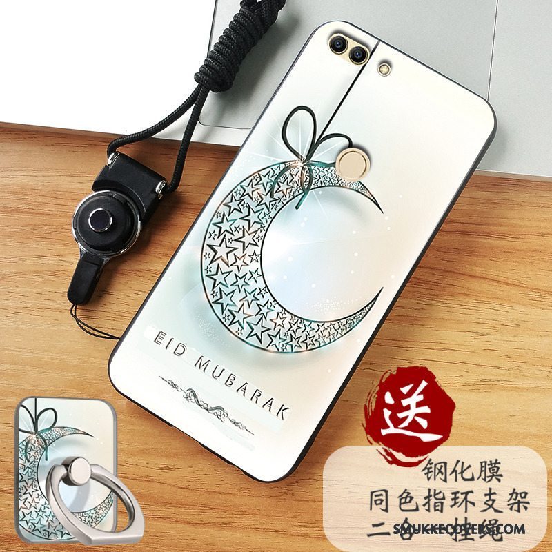 Etui Huawei P Smart Silikone Anti-fald Telefon, Cover Huawei P Smart Blød Blå Nubuck