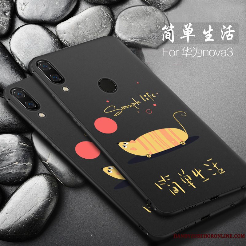 Etui Huawei P Smart+ Silikone Nubuck Smuk, Cover Huawei P Smart+ Kreativ Anti-fald Sort