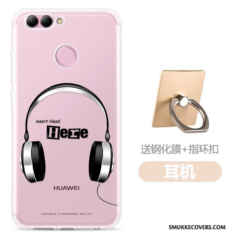Etui Huawei P Smart Silikone Telefontrend, Cover Huawei P Smart Beskyttelse Lyserød Gennemsigtig