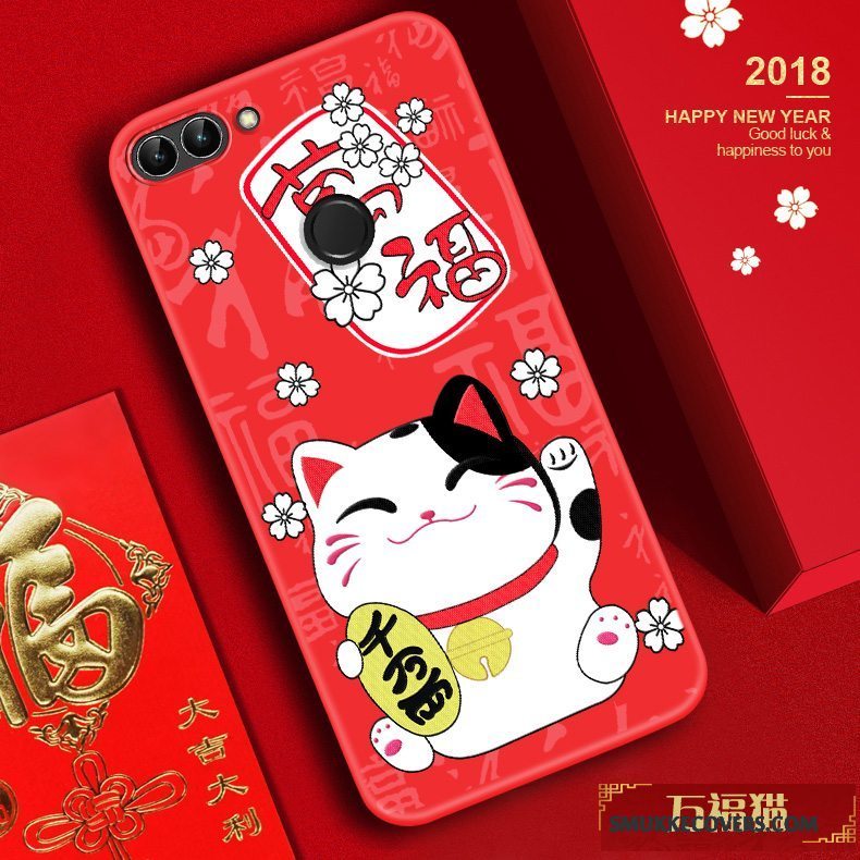 Etui Huawei P Smart Silikone Trend Rød, Cover Huawei P Smart Blød Ny Kat