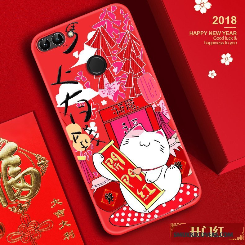 Etui Huawei P Smart Silikone Trend Rød, Cover Huawei P Smart Blød Ny Kat