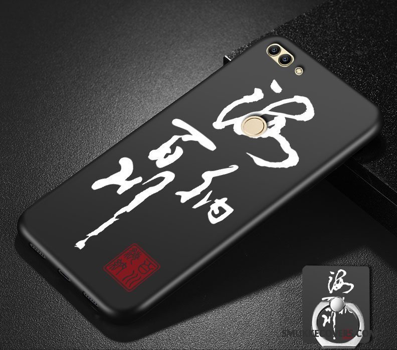 Etui Huawei P Smart Tasker Telefonsort, Cover Huawei P Smart Beskyttelse Nubuck Af Personlighed