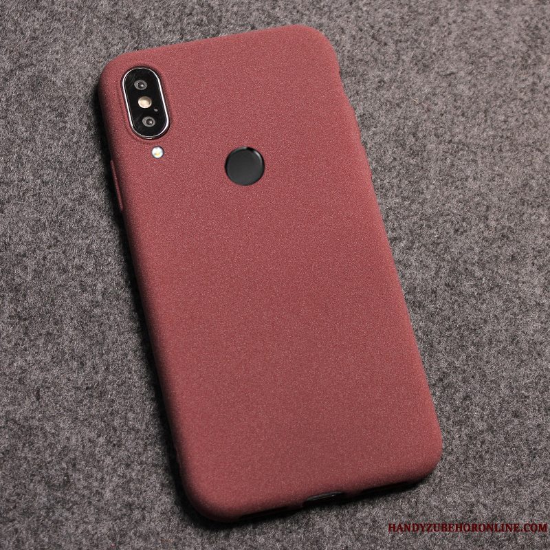 Etui Huawei P Smart+ Vintage Nubuck Vinrød, Cover Huawei P Smart+ Net Red Telefon