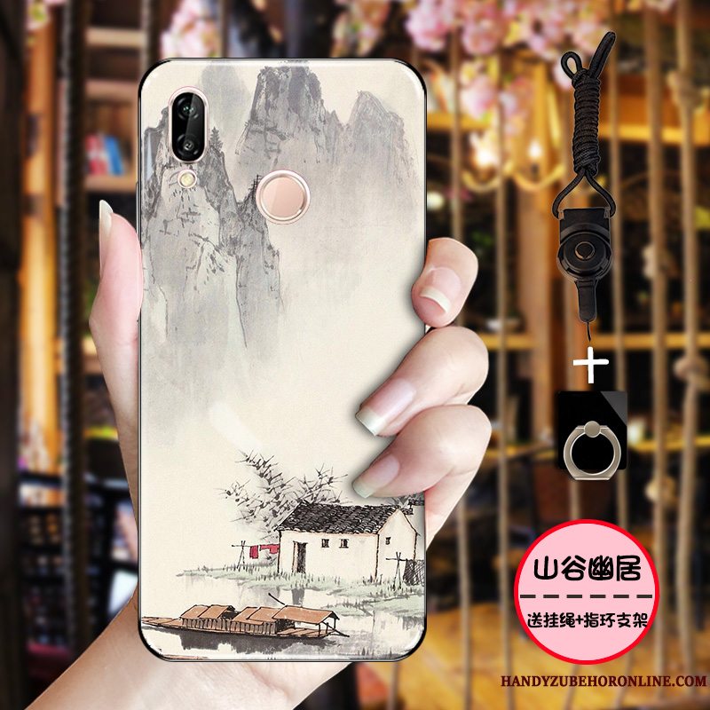 Etui Huawei P Smart+ Vintage Traner Sort, Cover Huawei P Smart+ Beskyttelse Telefonnubuck