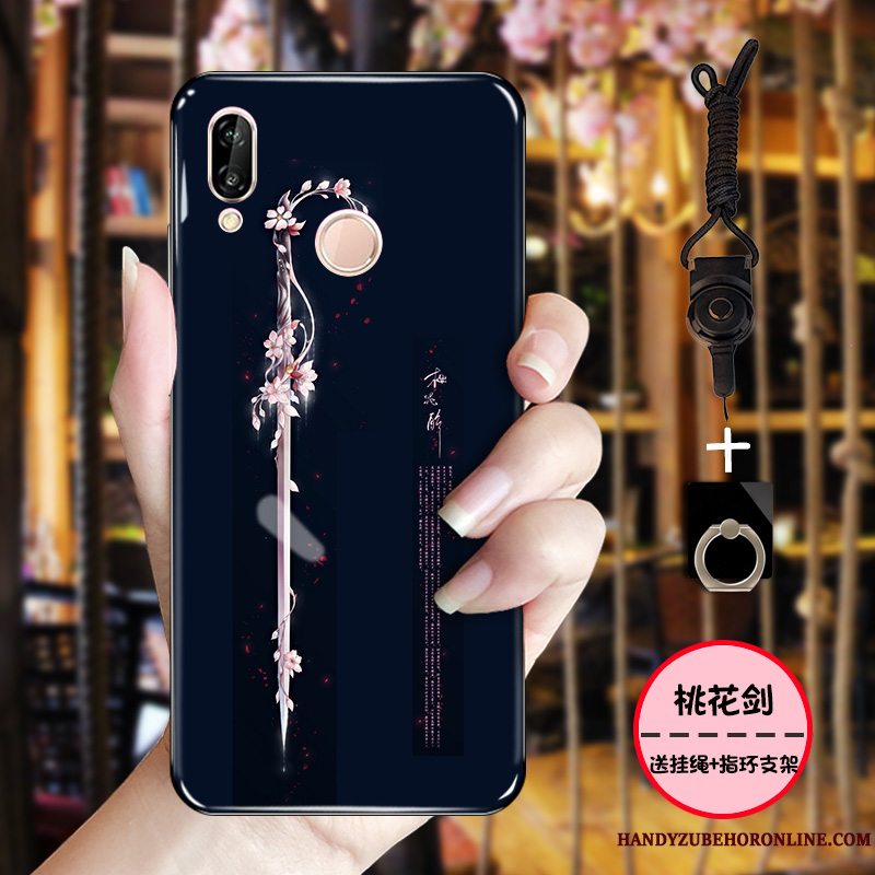 Etui Huawei P Smart+ Vintage Traner Sort, Cover Huawei P Smart+ Beskyttelse Telefonnubuck