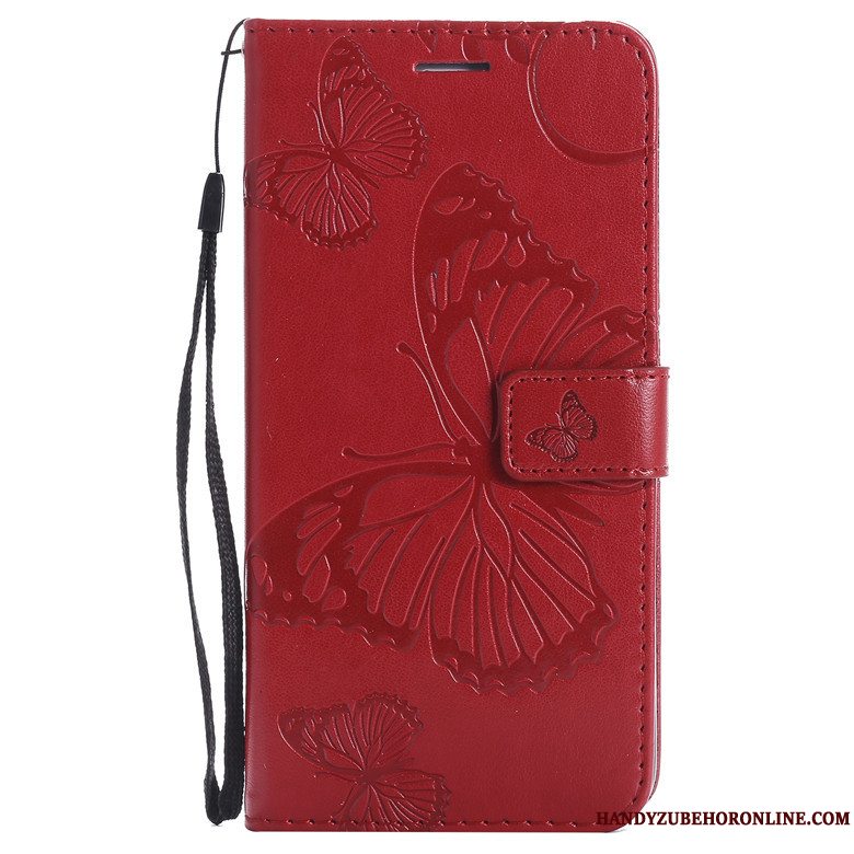 Etui Huawei P Smart Z Læder Sommerfugl Blomster Skærmbeskyttelse, Cover Huawei P Smart Z Beskyttelse Telefonorange