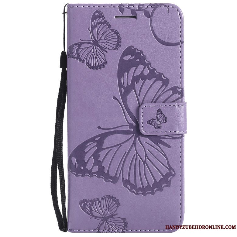 Etui Huawei P Smart Z Læder Sommerfugl Blomster Skærmbeskyttelse, Cover Huawei P Smart Z Beskyttelse Telefonorange