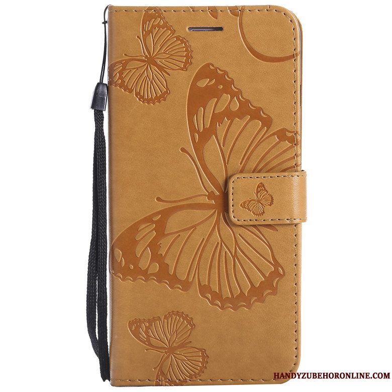 Etui Huawei P Smart Z Læder Sommerfugl Blomster Skærmbeskyttelse, Cover Huawei P Smart Z Beskyttelse Telefonorange