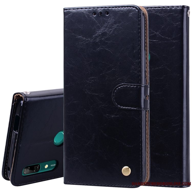 Etui Huawei P Smart Z Læder Sort Trend, Cover Huawei P Smart Z Telefon