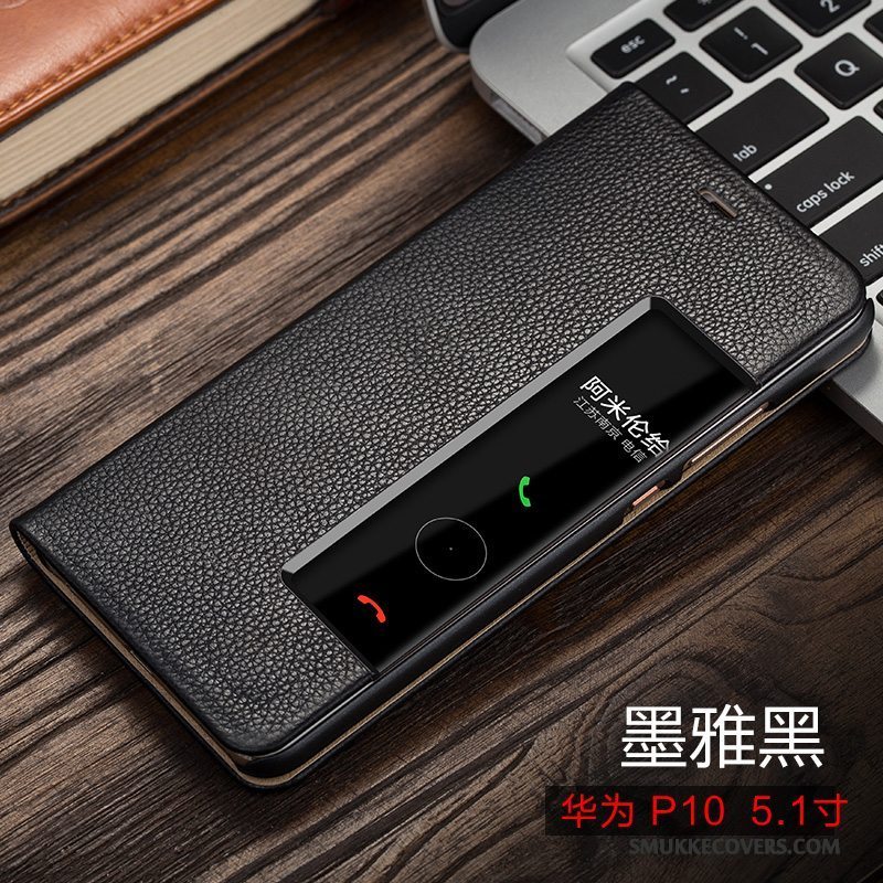 Etui Huawei P10 Beskyttelse Sort Telefon, Cover Huawei P10 Folio Tynd Anti-fald