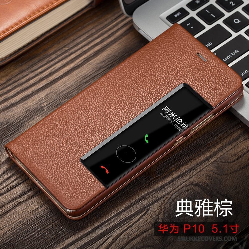 Etui Huawei P10 Beskyttelse Sort Telefon, Cover Huawei P10 Folio Tynd Anti-fald