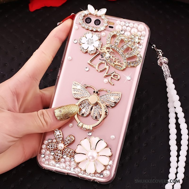 Etui Huawei P10 Beskyttelse Telefonguld, Cover Huawei P10 Strass