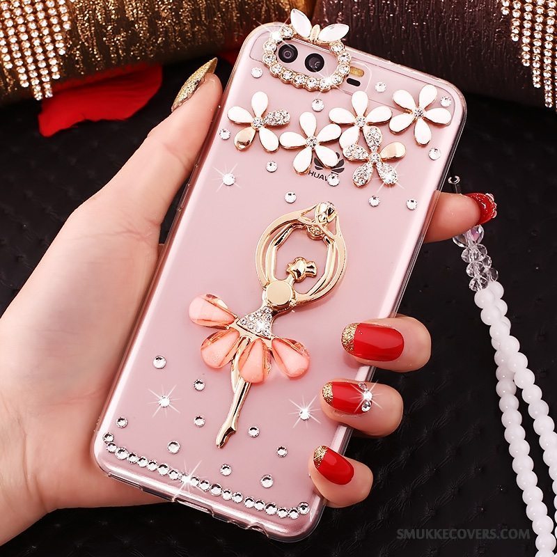 Etui Huawei P10 Beskyttelse Telefonguld, Cover Huawei P10 Strass