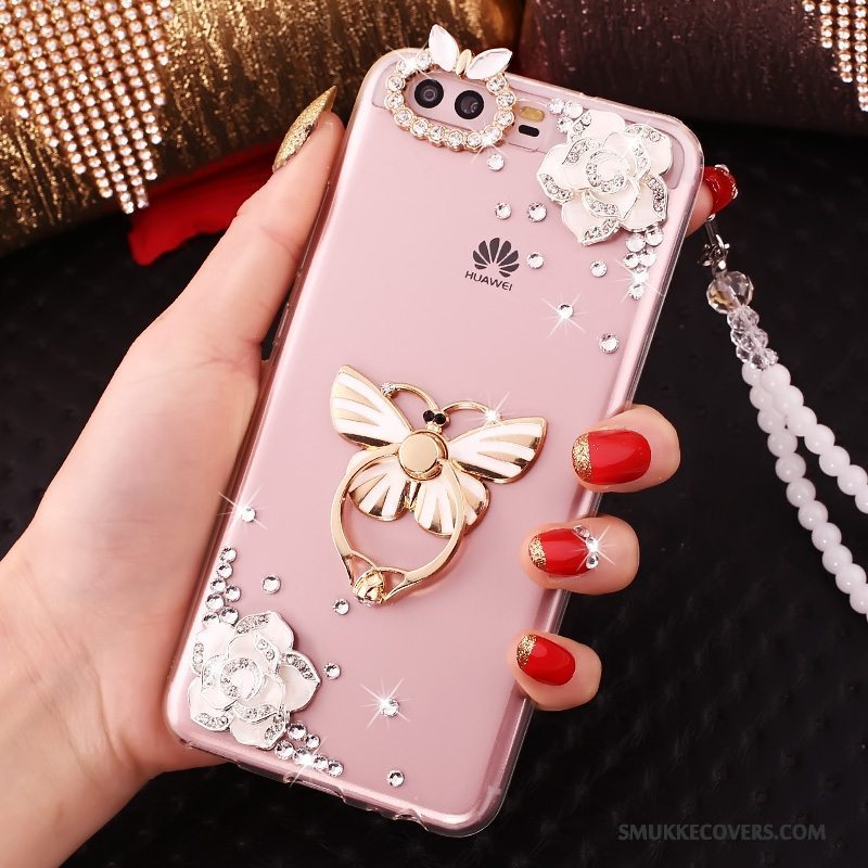 Etui Huawei P10 Beskyttelse Telefonguld, Cover Huawei P10 Strass