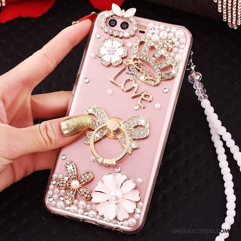 Etui Huawei P10 Beskyttelse Telefonguld, Cover Huawei P10 Strass