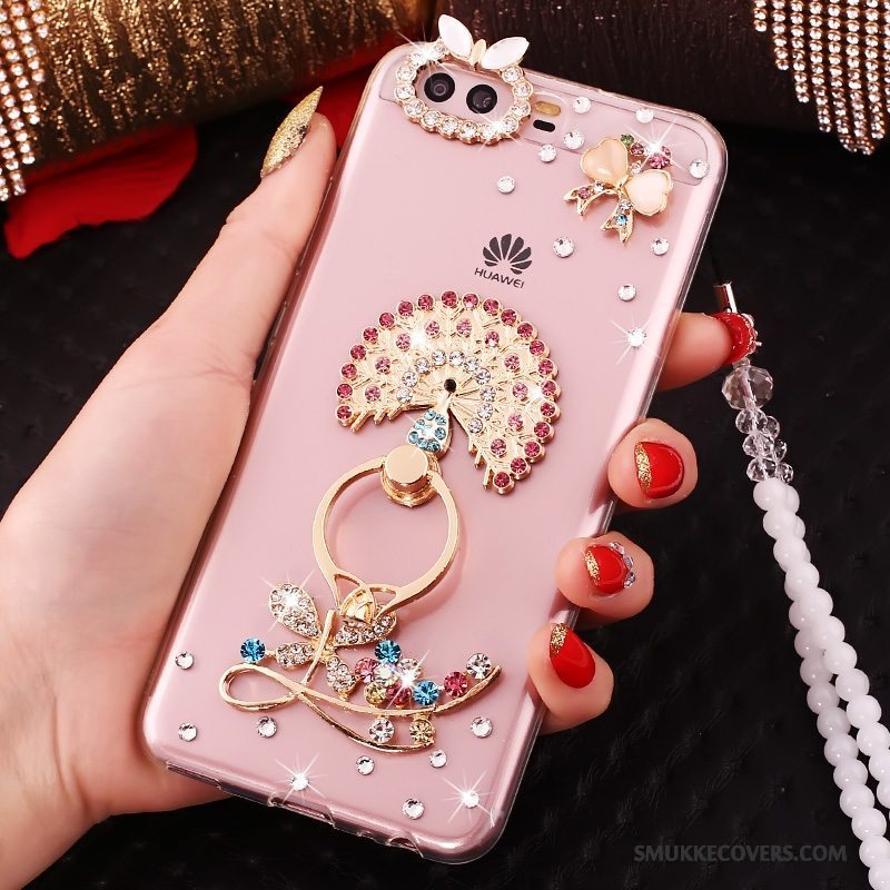 Etui Huawei P10 Beskyttelse Telefonguld, Cover Huawei P10 Strass